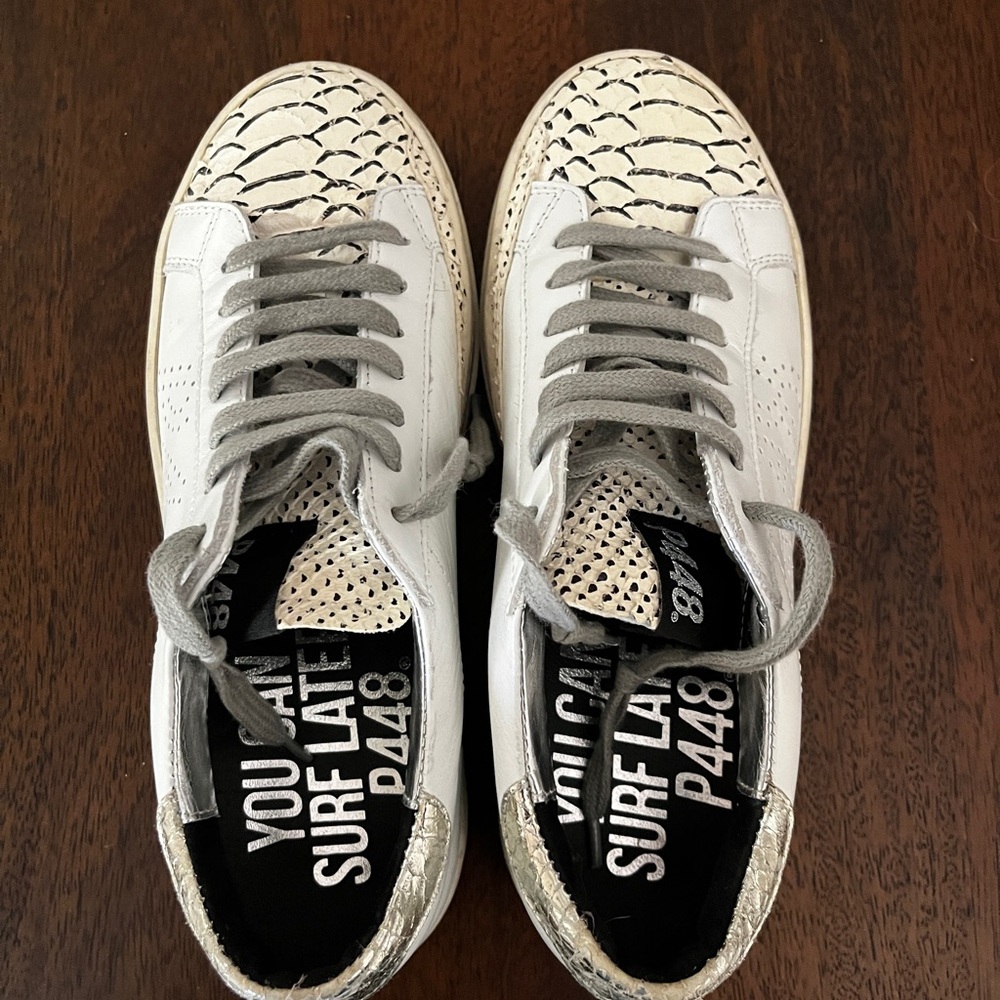 P448 White and Gray Sneakers
